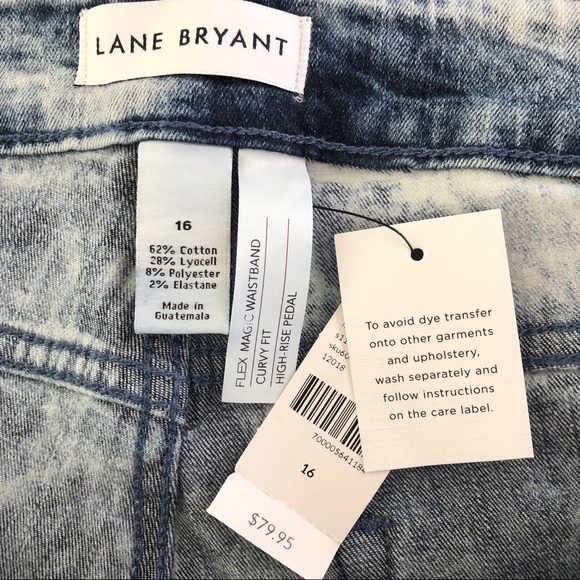 Lane Bryant High-Rise Acid Wash Pedal Jeans NWT - Picture 9 of 16